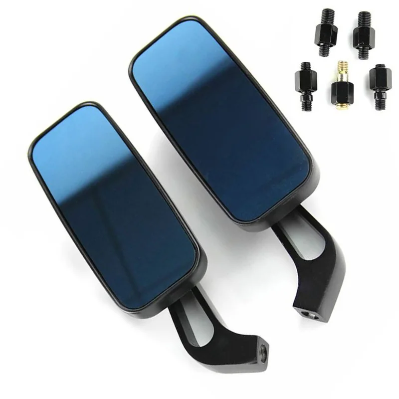 Мотоциклетные зеркала заднего вида прямоугольные аксессуары для Honda Suzuki Kawasaki