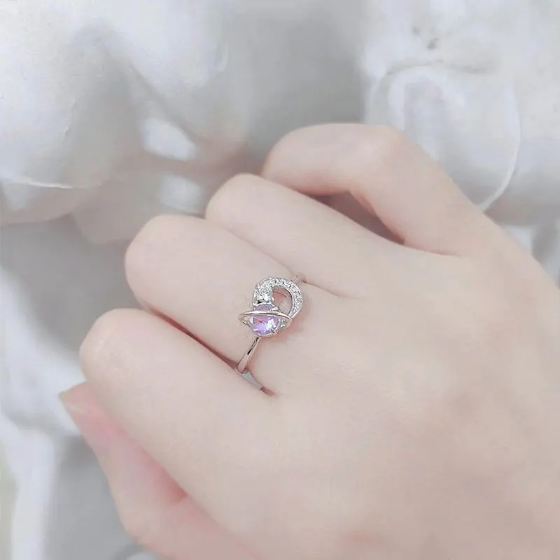 Star Moon Adjustable Ring