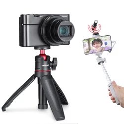 MT 08 dslr slr telefone vlog tripé de sapato frio suporte montagem do telefone para microfone led luz mini tripé para sony a6400 a6300