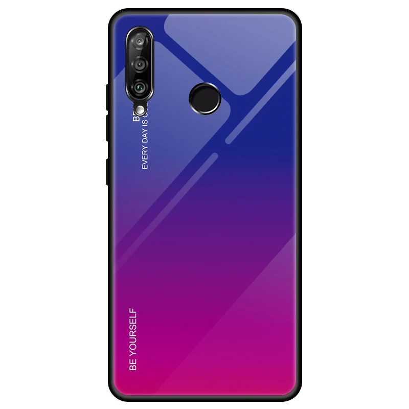 Градиентный чехол из закаленного стекла для Honor 9X, Премиум чехол, силиконовая рамка, жесткая стеклянная задняя крышка для huawei Honor 9X Global чехол - Цвет: Rose