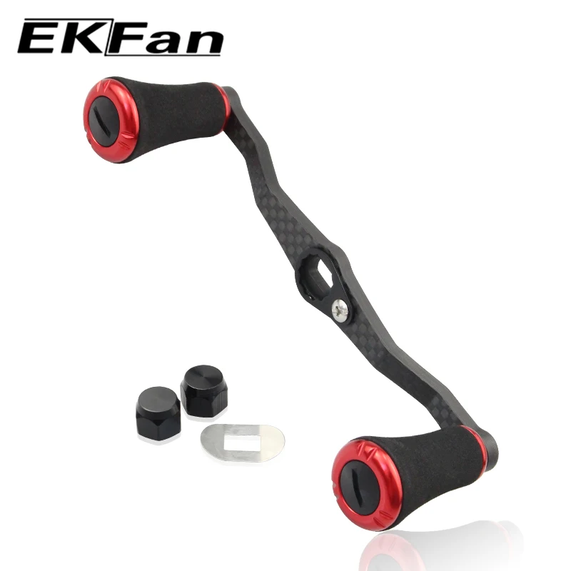 Photo Product EKfan New design length 120MM carbon fibre Fishing Handle + EVA knob hole 8*5 for D Type Reel Fishing Tackle Accessory