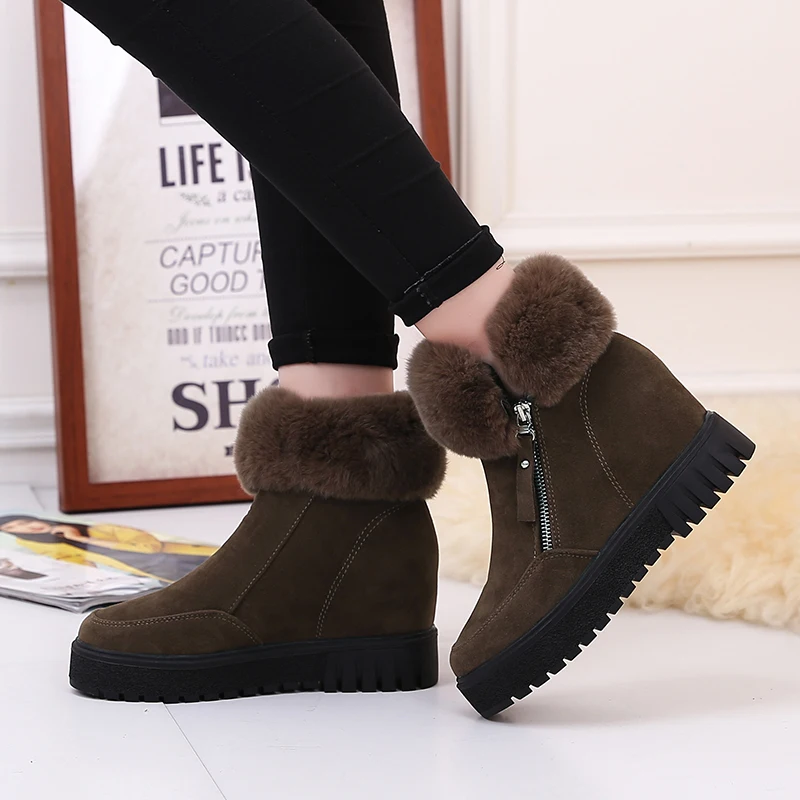 Г., новые модные зимние женские теплые ботинки Нескользящие толстые теплые ботильоны женская хлопковая обувь, x268