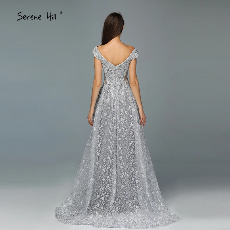 Серое Милое сексуальное роскошное платье для выпускного вечера новейший дизайн Кристальное кружевное платье для выпускного вечера Serene Хилл BLA60928