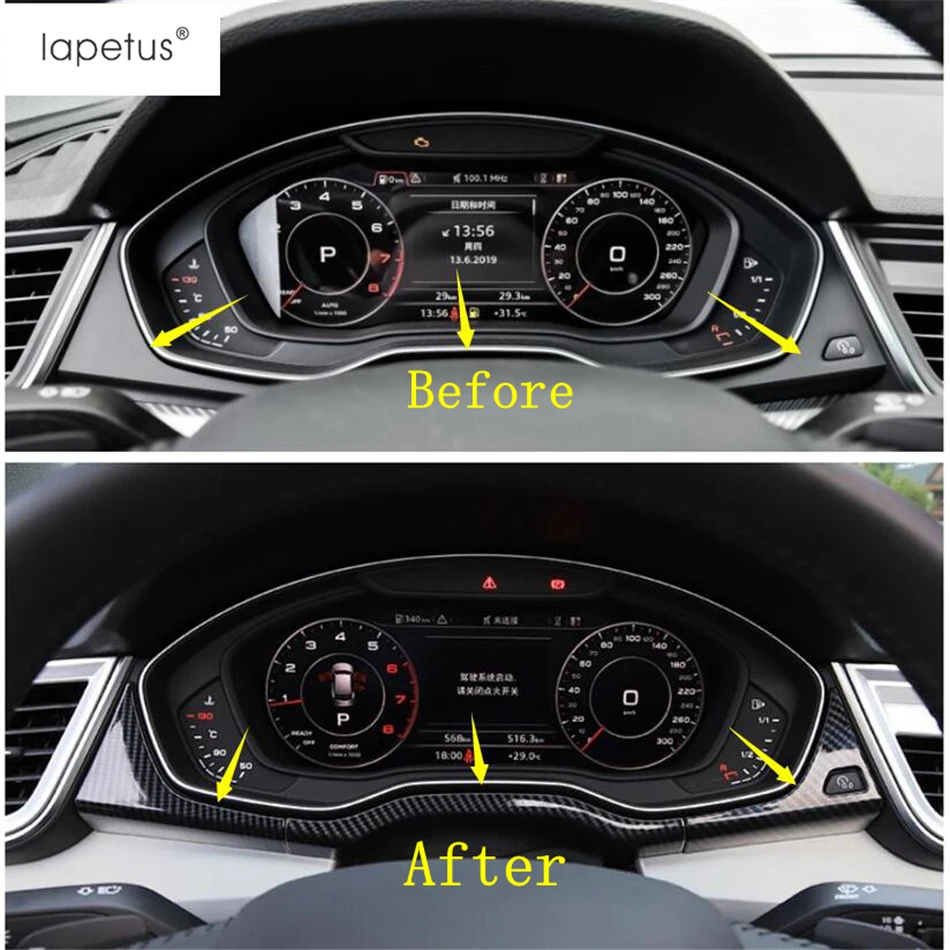 Аксессуары Lapetus подходят для Audi Q5 ABS приборной панели экран Рамка формовочная крышка комплект отделка/углеродное волокно