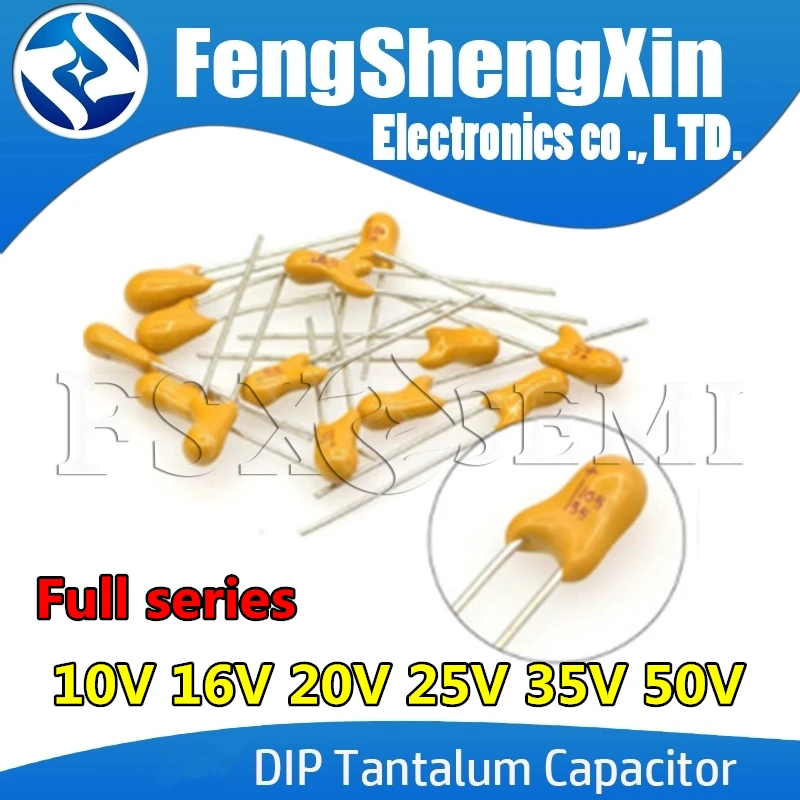 

5pcs 16V 25V 35V 50V DIP Tantalum Capacitor 0.1UF 0.22UF 0.33UF 0.47UF 1UF 2.2UF 4.7UF 10UF 15UF 22UF 47UF 100UF 220UF 106 474K