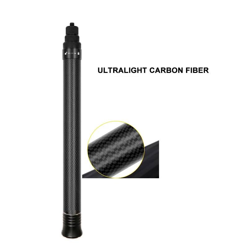 Fibra de Carbono Monopod para Insta360 Ultraleve Invisível Handheld Selfie Vara Extensível Pólo um x2 r Gopro Acessórios 1.5m - Image 3
