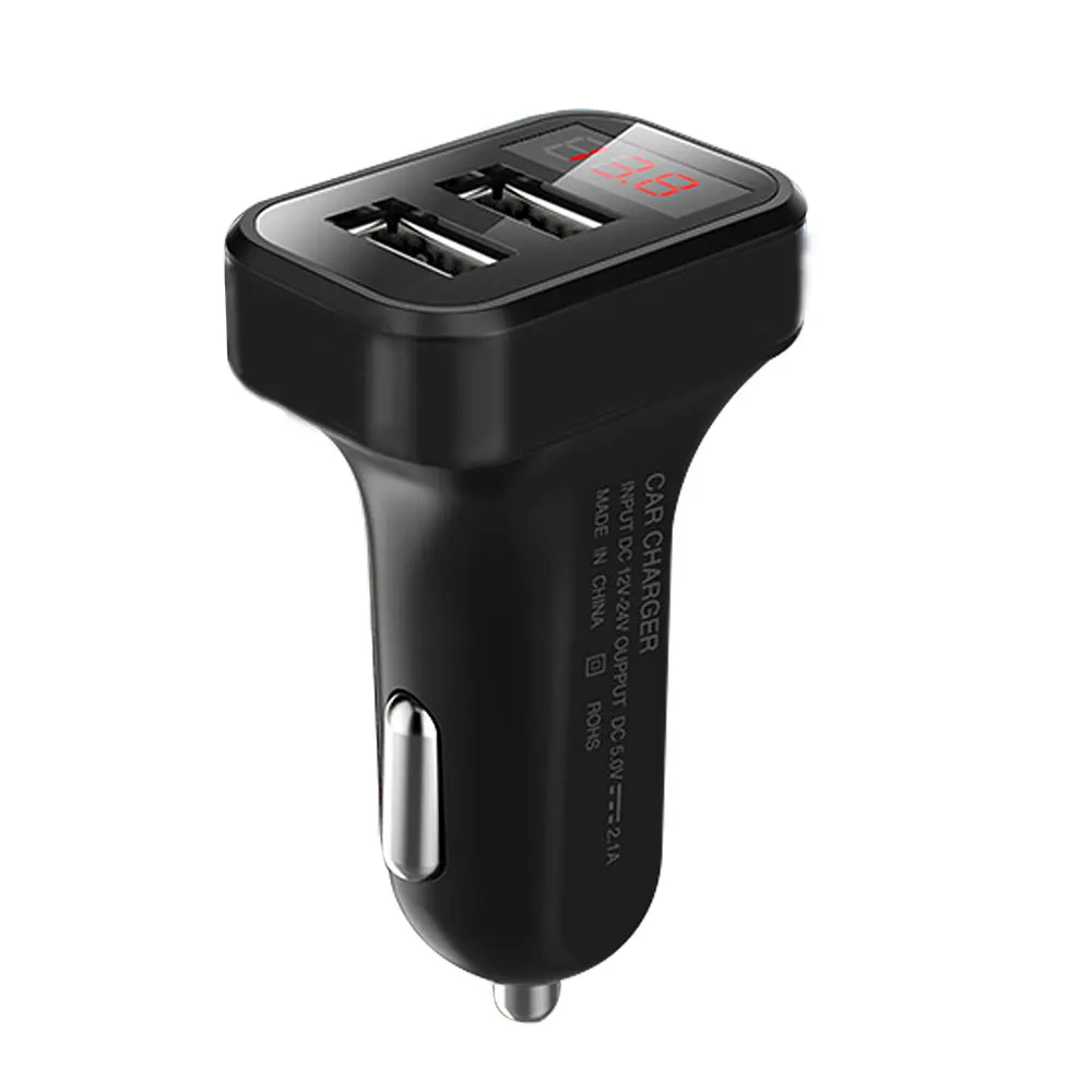 Vehemo Dual USB 2.1A автомобильное зарядное устройство двойной зарядное устройство USB дисплей тока Автомобильное зарядное устройство адаптер мобильный телефон прочный