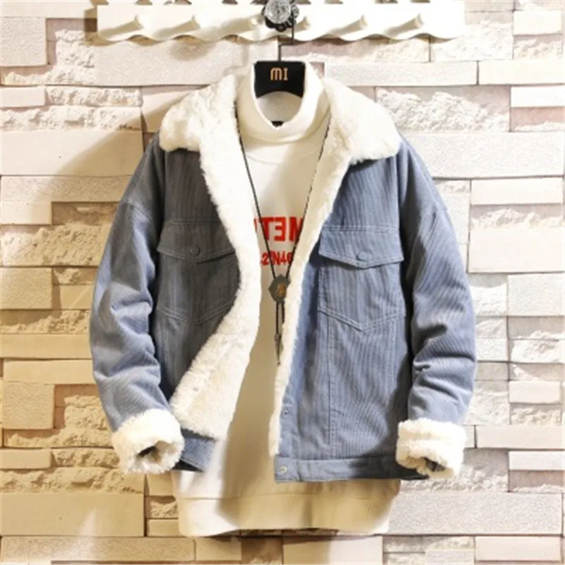 

Winter Jacket Men Warm Parkas Loose Fit Casual Coats For Male Wool Liner Outerwear Thick 5XL Yellow Blue Navy Green