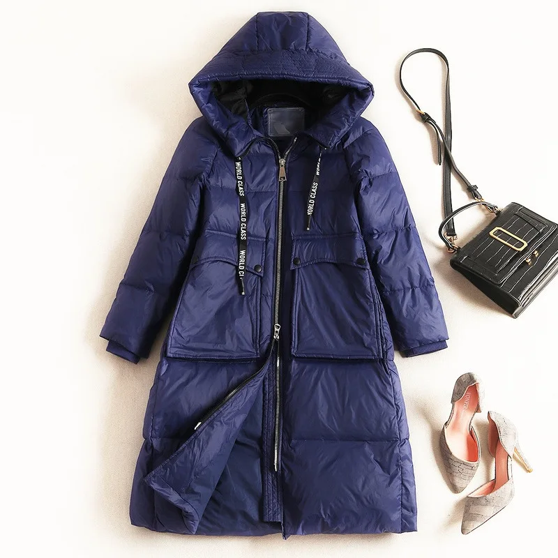 Winter Down Jacket Women 90% White Duck Down Parka Long Down Coats Female Slim Hooded Clothes Doudoune Femme