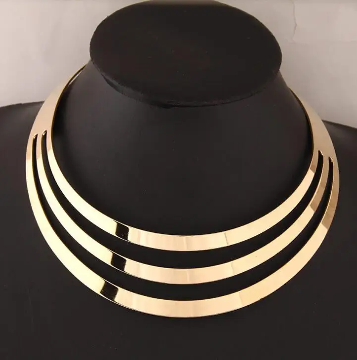 KMVEXO Trendy Gold Metal Torques Necklace Round Earrings Sets Women Party Statement Jewelry Dress Accessories Bijoux Female Gift - Image 6