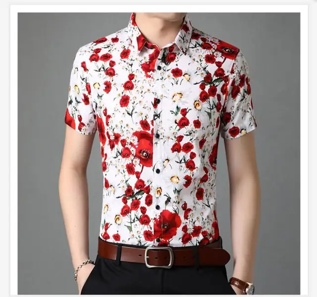 Camisa Con Estampado Floral Para Hombre, Top De Manga Larga Con Solapa,  Botones, Para Oficina, Al Aire Libre, Escuela, Fiesta De Trabajo, De Manga  Larga - Camisas - AliExpress