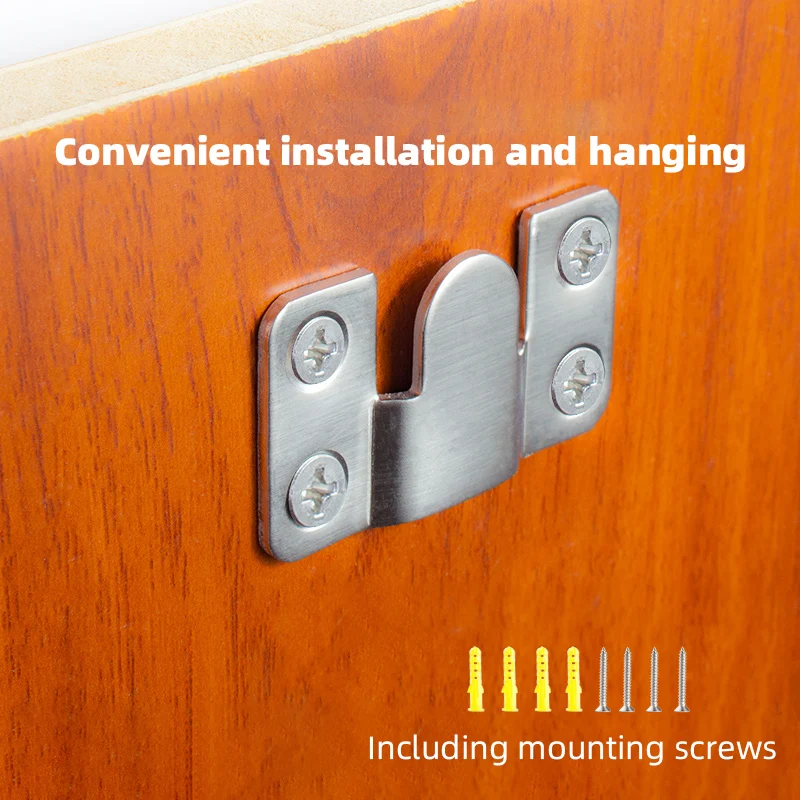 1 set Stainless Steel Heavy Duty Picture Frame Hanger Photo Display Hooks Bed Interlocking Hanging Fasteners Furniture Connector 4