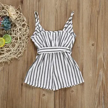

Summer Newborn Baby Girl Clothes Sleeveless Striped Bowknot Strap Romper Jumpsuit One-Piece Outfit Sunsuit Clothes