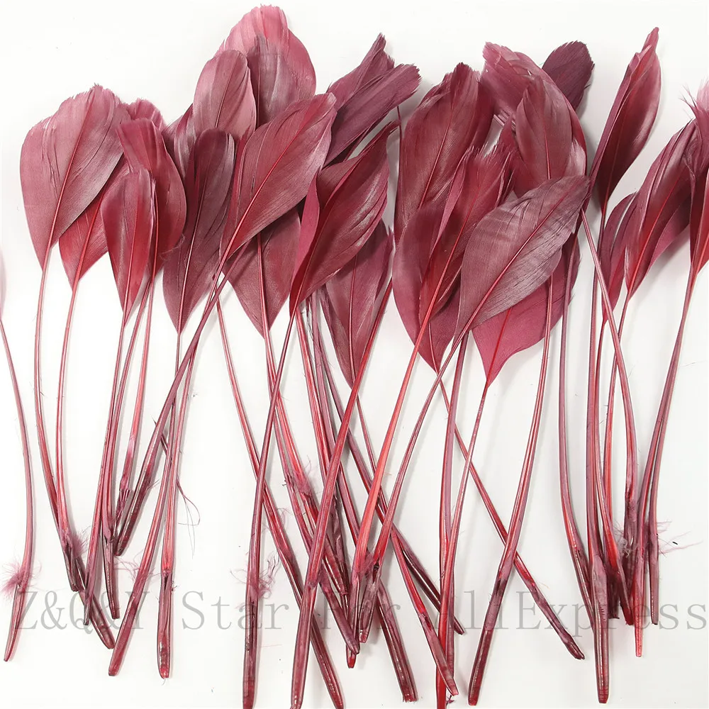 Natural goose hard floating 15-20CM (6-8 inches) torn edge feather 10-300 wine dyed DIY craft jewelry | Дом и сад