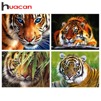 

Huacan Full Square&Round Diamond Painting Tiger 5D Diamond Embroidery Mosaic Art Animal Home Decorations