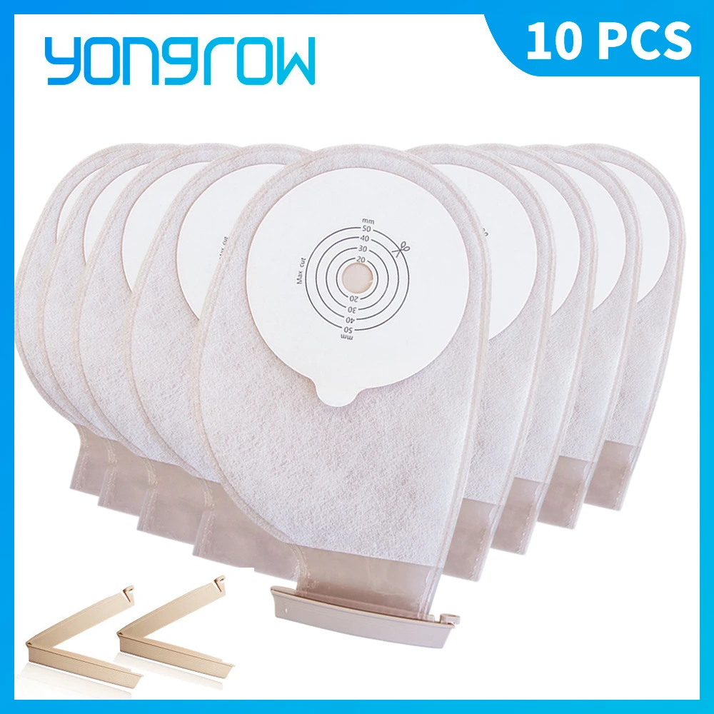 Yongrow 10 Pcs One Piece System Ostomy Bag Drainable Colostomy Bag Pouch Ostomy Stoma Cut Size Beige Cover Urine Bag Ostomy Bag Aliexpress