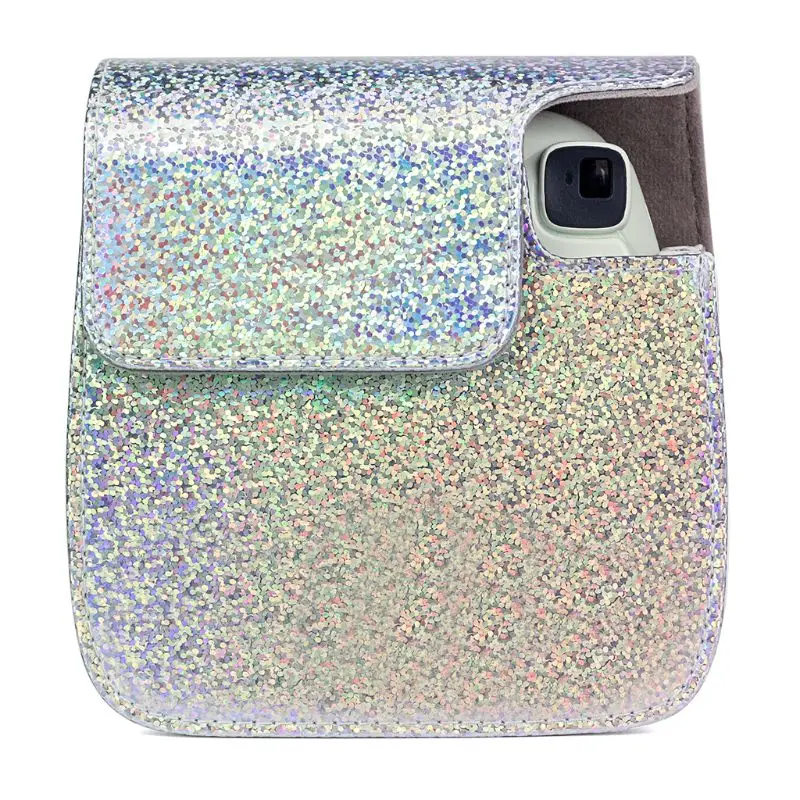 OOTDTY из искусственной кожи Кристалл Bling камера сумка чехол для Fujifilm Mini8/8+/9 камера