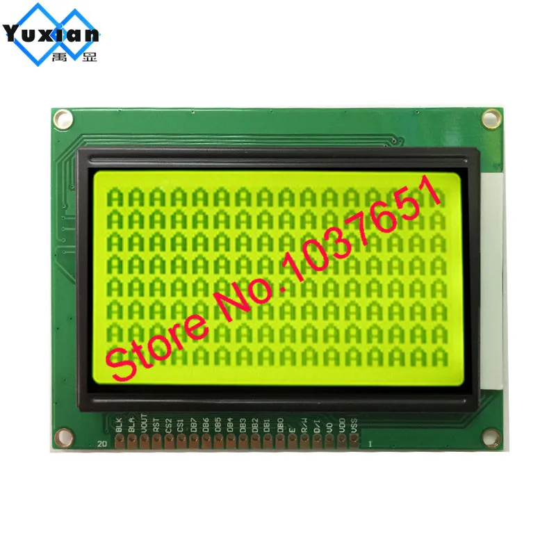 12864 ЖК-дисплей модуль 5v цвет зеленый, синий NT7108 12864A 20pin Горячая распродажа - Цвет: green 5v