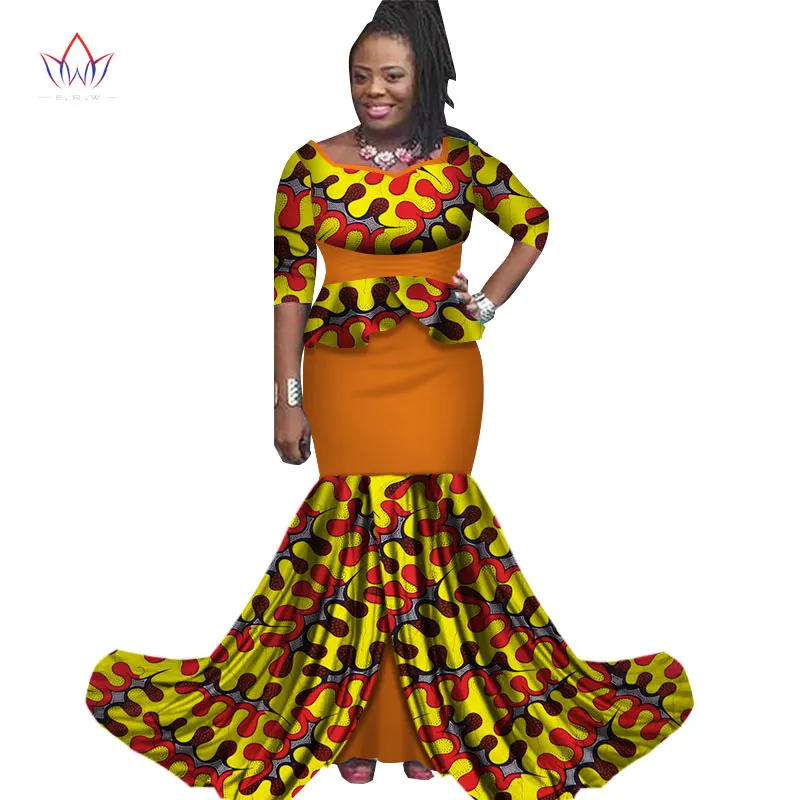

New Summer African Dresses For Women Bazin O-neck Party Dress Dashiki Elegant Long Dress For Female Ladies Clothes 6xl WY2628
