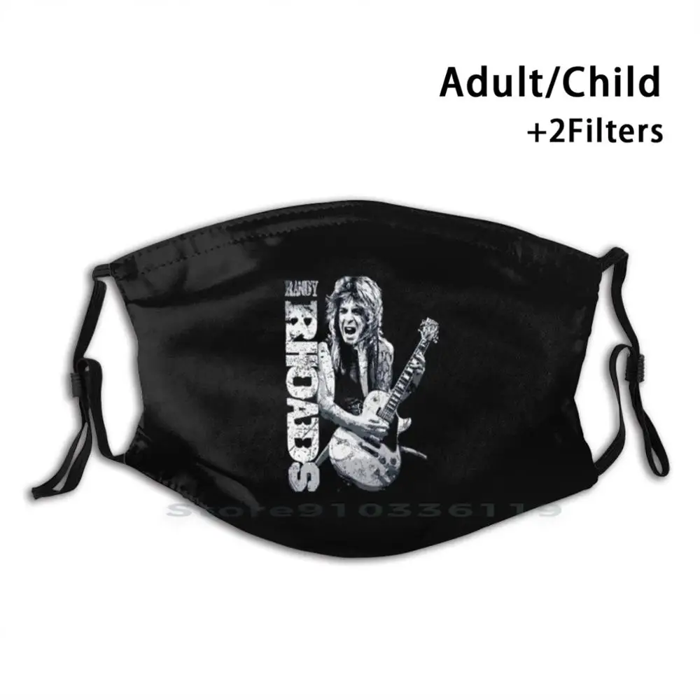 

Randy Rhoads Adult Kids Washable Funny Face Mask With Filter Randy Rhoads Guitarist Guitar Rr Heavy Metal Metal Ozzy Osbourne