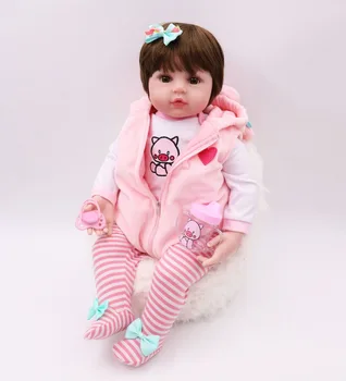 

47CM Lifelike Reborn Toddler Bebe Doll Reborn Baby Girl Soft Silicone Vinyl Stuffed Body Christmas Surprice Gifts Doll