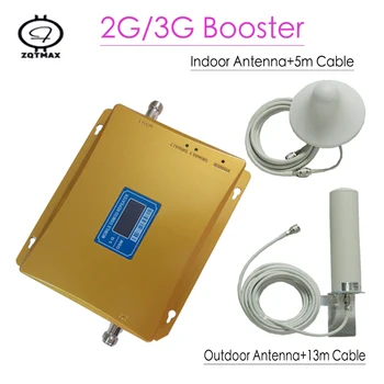 

ZQTMAX 2G 3G Amplifier Signal Booster GSM 900 2100MHz Dual Band Mobile Phone Repeater with big power antenna accessories