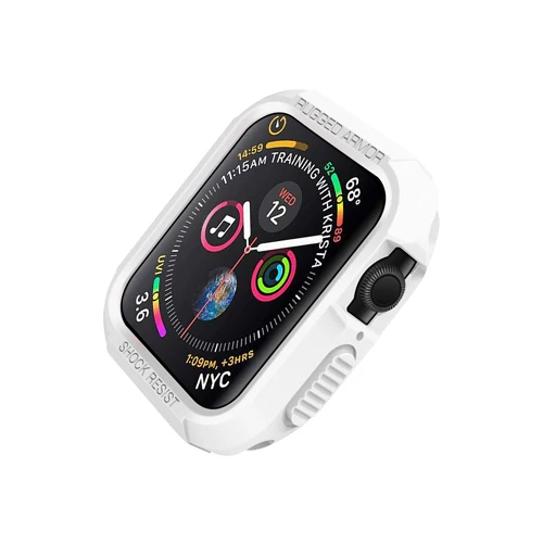 white Прочный бронированный чехол для часов Apple watch series 4 5 iwatch band 44 мм 40 мм ТПУ Мягкий противоударный защитный чехол Аксессуары - Цвет: white