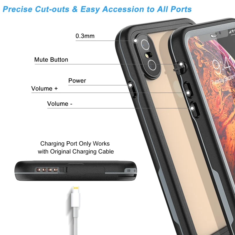 Водонепроницаемый Жесткий Чехол для iPhone 11 pro Max X XS XR Чехол со встроенной защитной пленкой пылезащитный чехол для iPhone 7 8 capa