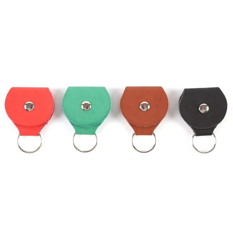 

Guitar Pick Bracket Case Solid Color Leather Keychain Musical Instruments Parts Accessories pu guitar pick bag black guitar pick
