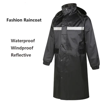

New Twill Waterproof Raincoat Fashion Long Outdoor One-piece Poncho Adult Men Women Rain Gear