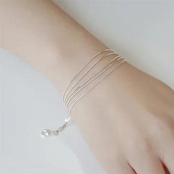 

Fashion 925 Sterling Silver Multilayer Adjustable Charm Bracelet &Bangle For Women Girl Summer Jewelry sl048
