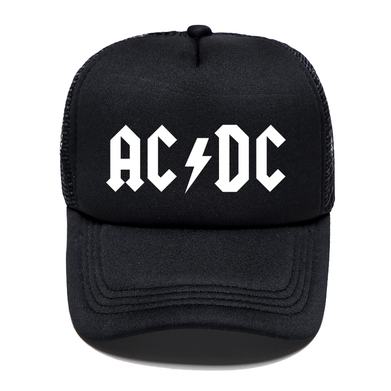 Группа acdc шляпа водителя грузовика Модные мужские и женские бейсболки Регулируемые дышащие бейсболки с сетчатыми вставками