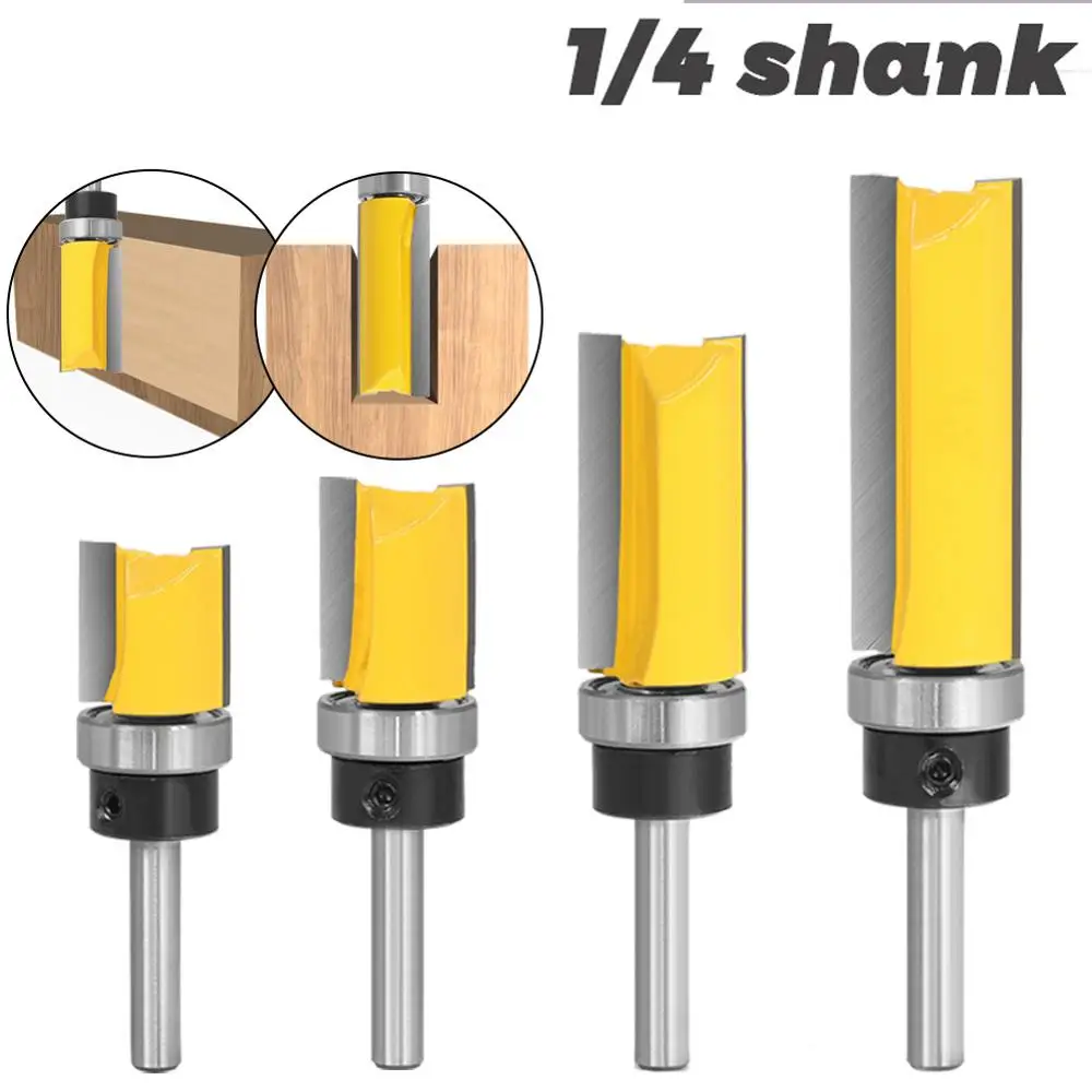 1/4" Shank Straight Blade 3" Cutting Bearing Extra Long Flush Trim Router Bit 