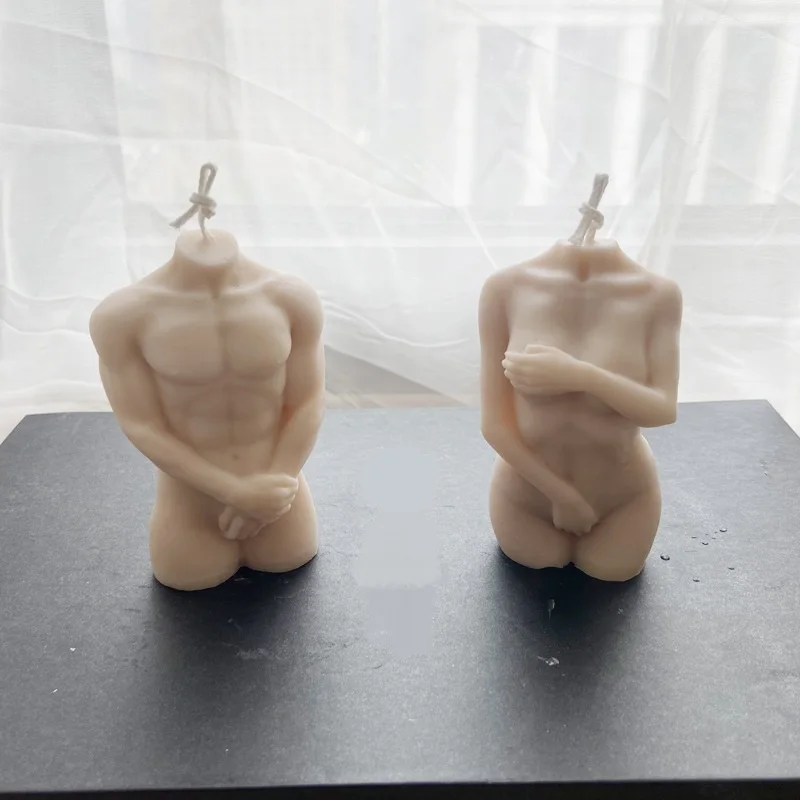 DIY molde vela 3D humano cuerpo Modelo de la escultura mujer hombre embarazada de silicona moldes para hacer jabones artesanales molde de cera molde