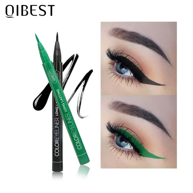 QIBEST 1Pc Liquid Eyeliner Pen Waterproof Quick Dry Matte Long lasting Makeup 12 Color Colorful Eye