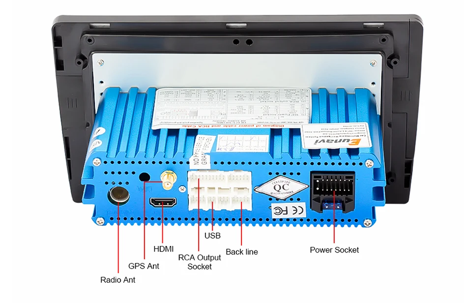 Cheap Eunavi 1 Din 9 inch RK3399 Universal Android 9.0 4G 64G Car Radio Stereo PC GPS Navigation WiFi 1024*600 Audio Bluetooth SWC USB 2