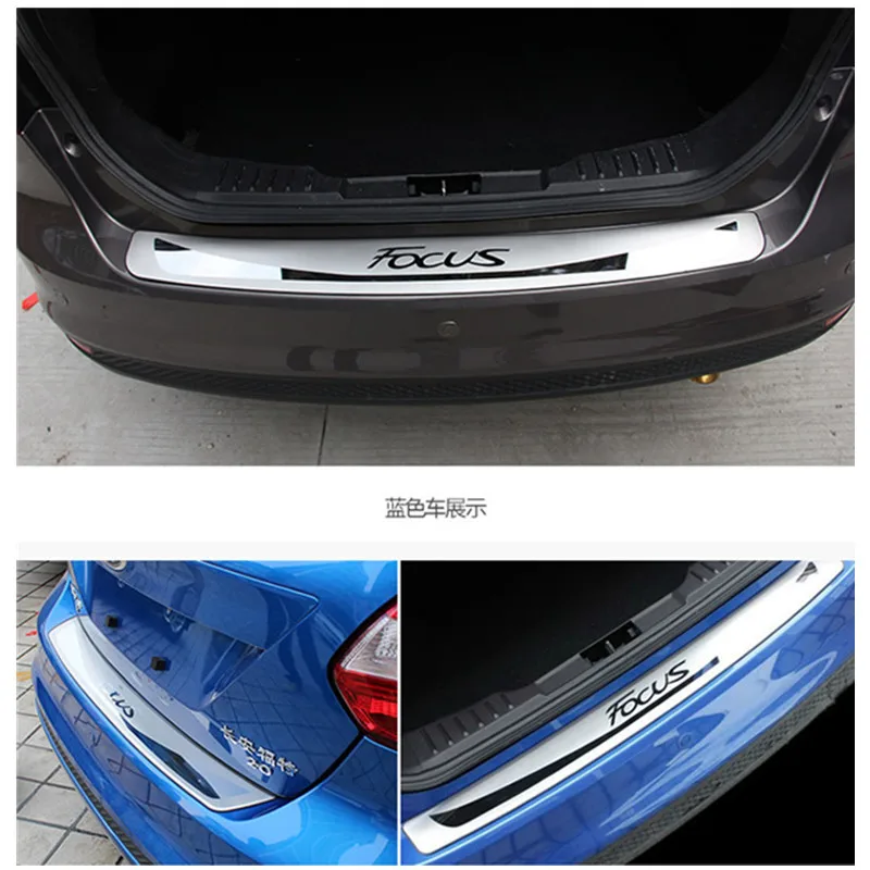Автомобильный Стайлинг для 2012- Ford Focus MK2 хэтчбек и седан из нержавеющей стали задняя Накладка на порог багажника Защитная педаль