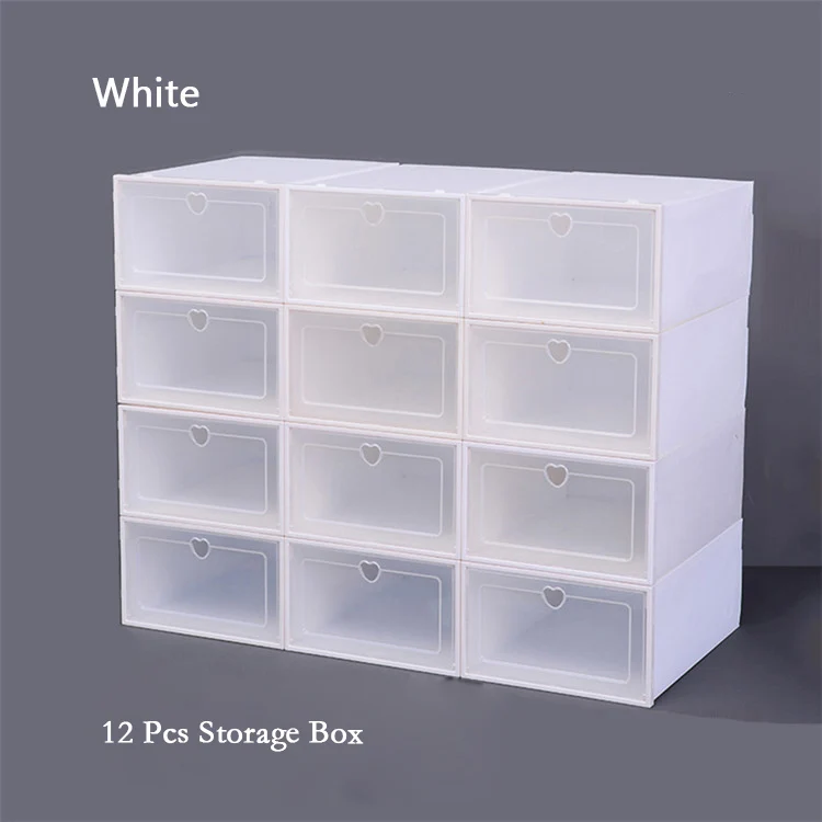 White 12 Складная коробка для обуви, набор для ванной, Вьетнамки, для хранения, дверной проем, спортивная обувь на высоком каблуке, органайзер для дома, многофункциональная одежда, игрушки, Holde - Цвет: White 12