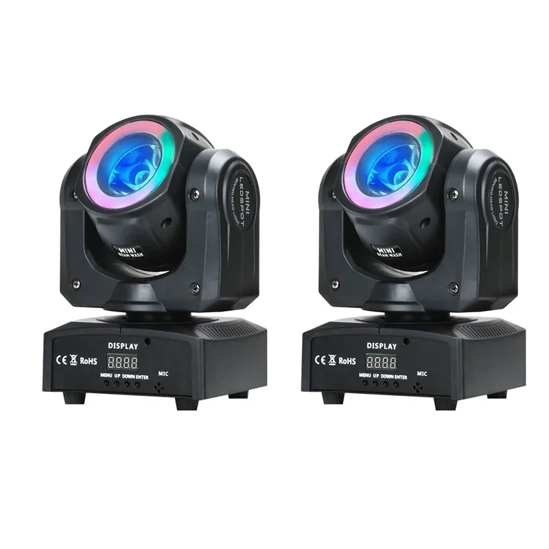 2 шт./партия, 60 Вт светодиодный фонарь с движущейся головкой, RGBW 4в1, DMX512, светодиодный световой эффект с движущейся головкой, освещение 100-240 В