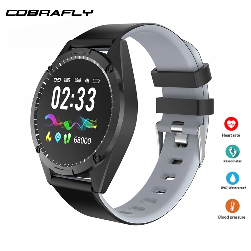 Cobrafly Smart watch for men women IP67 Waterproof fitness bracelet
with pressure measurement Smart band for xiaomi PK B57 Q9