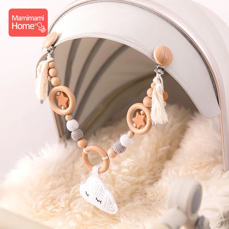 1 шт. деревянная детская игрушка коляска зажим для мобильного крючком облако