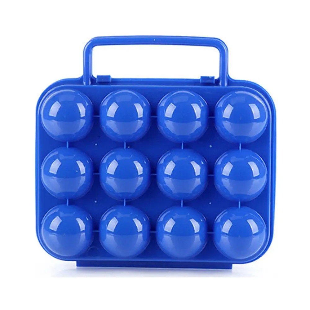 Blue Походная коробка для яиц, крепкая AT6360, пластиковая 12 сетка, открытая, для приготовления угля, газа, пластиковая коробка для яиц, для пикника, для сжигания древесины, для барбекю, коробка для яиц - Цвет: Blue