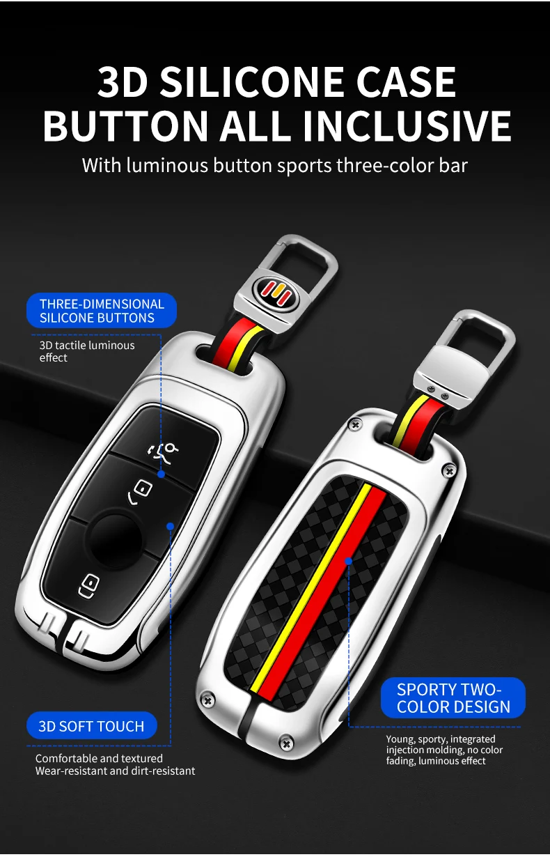 Portachiavi in metallo con telecomando per auto portachiavi per Mercedes Benz classe A C E S classe G GLC CLE CLA GLB GLS W177 W205 W213 W222 X167 borsa AMG 8 Portachiavi in metallo con telecomando per auto portachiavi per Mercedes Benz classe A C E S classe G GLC CLE CLA GLB GLS W177 W205 W213 W222 X167 borsa AMG - H85fb57770a7a4eab95b750029154a3a7r