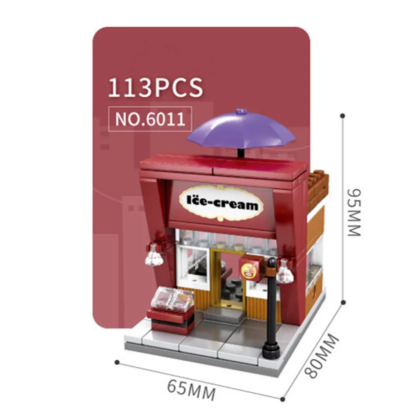 Sembo Blocks City Street View  Shoes  Fast Food Phone KTV Pizza Coffee  Building Blocks MOC Bricks Kids DIY Toys Sets  (3)