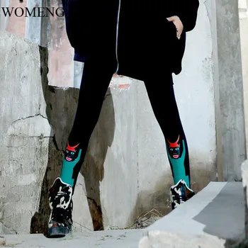 

WOMENGAGA 2020 Summer Fashion Womens Black Vintage Personality Pencil Pants Elasticity Printing Skinny Girl Female Pants V088