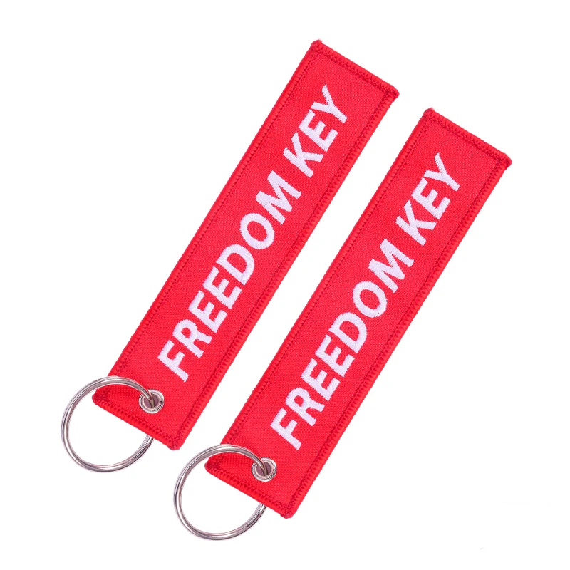 20-PCS-Wholesale-Freedom-Key-Chains-for-Cars-Yellow-Embroidery-Key-Ring-ChaiN (5)