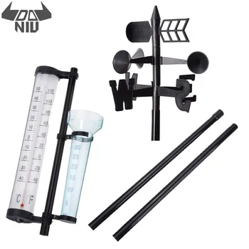 

DANIU Multifunction Outdoor Garden Weather Station Meteorological Measurer Vane Tool Wind Rain Gauge Temperature Instruments