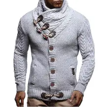 gray vintage  Cardigan Sweater Coat Men Autumn pull  Solid Sweaters Casual Warm Knitting Jumper Sweater Male Coats Plus Size 3XL