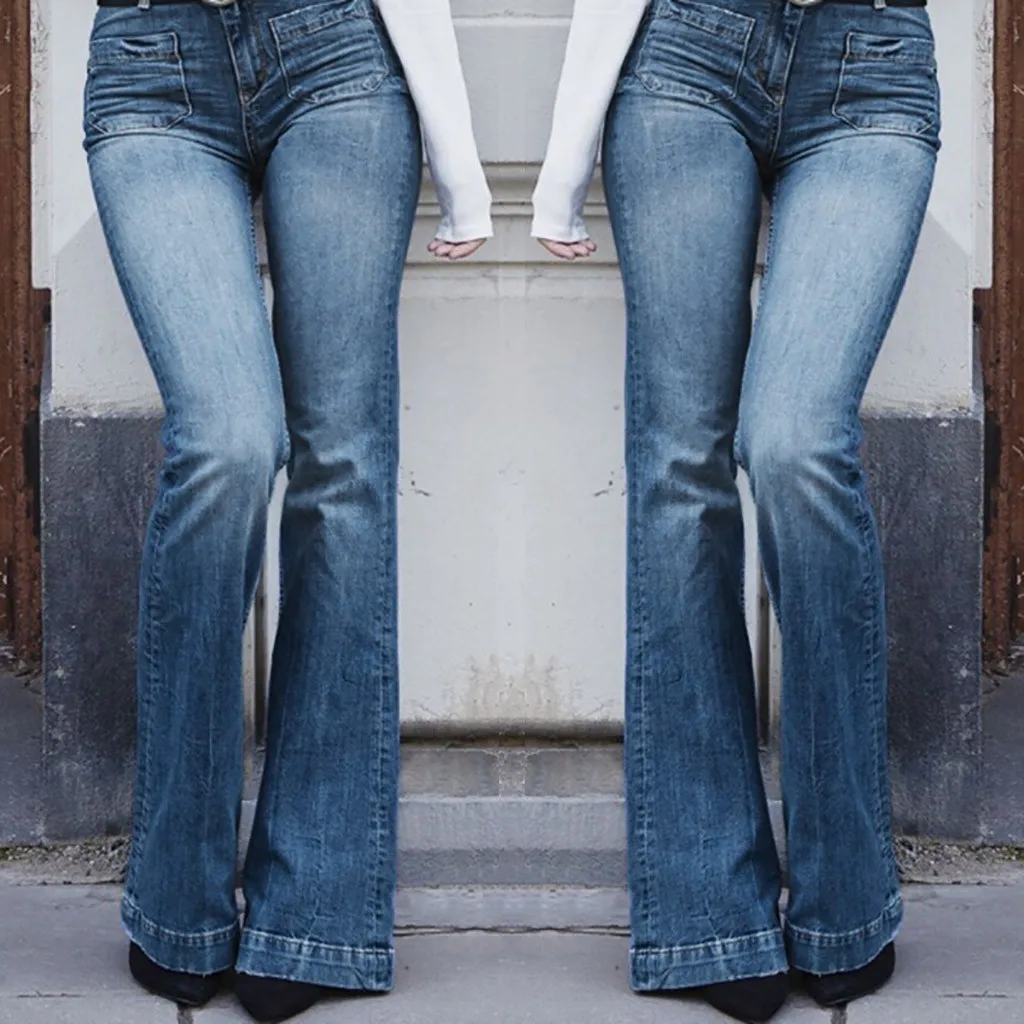 Женские сексуальные расклешенные брюки для женщин, для мам, с высокой талией, с карманами, на молнии, с пуговицами, свободные джинсы, модные повседневные корейские уличные джинсы# B