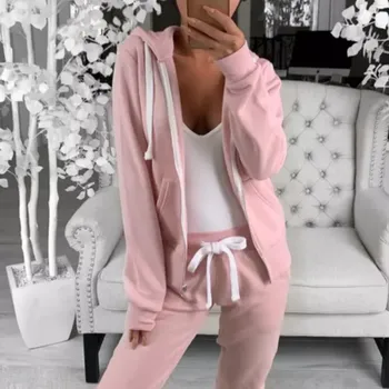 

Zip-up autumn winter women hoodies pockets slim crop jacket female clothes drawstring Casual hoodie cotton coats Outerwear Tops